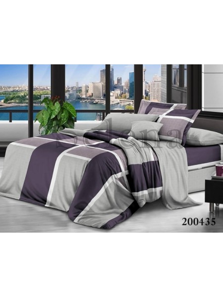Двуспальное постельное белье Selena ранфорс люкс Лабиринт Grey 200435
